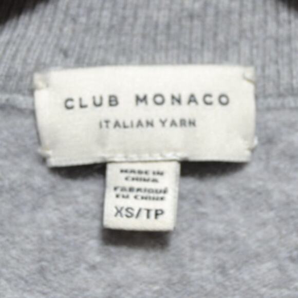 Club Monaco Men's Merino Wool Blend Gray XS Full Zip Sweater - Picture 5 of 8